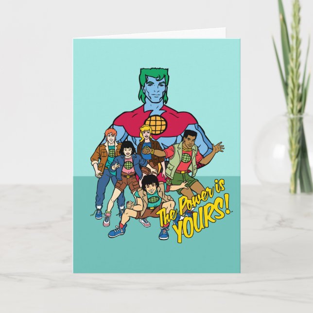 Captain Planet Group Graphic - The Power Is Yours! Card (Front)