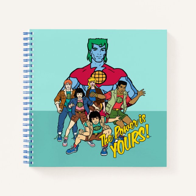 Captain Planet Group Graphic - The Power Is Yours! Notebook (Front)