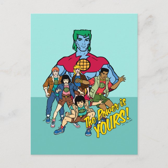 Captain Planet Group Graphic - The Power Is Yours! Postcard (Front)