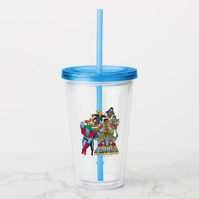 Captain Planet & the Planeteers Group Logo Graphic Acrylic Tumbler (Front)