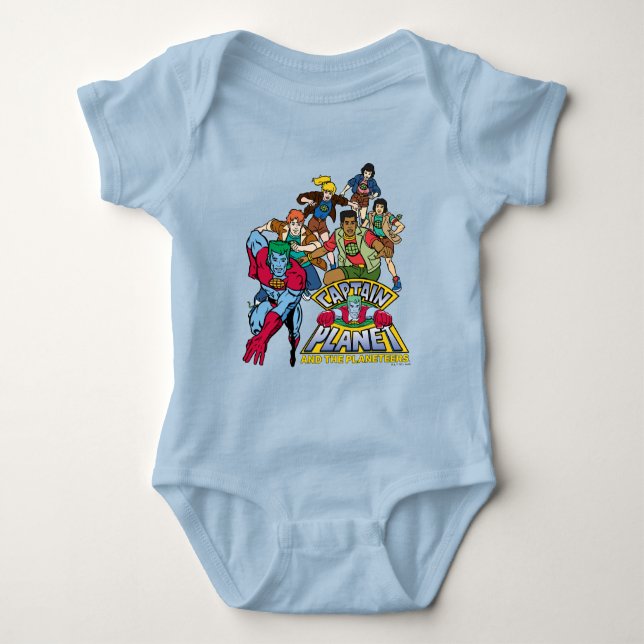 Captain Planet & the Planeteers Group Logo Graphic Baby Bodysuit (Front)