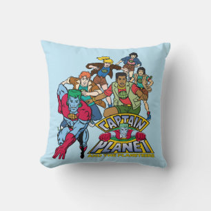 Captain Planet & the Planeteers Group Logo Graphic Cushion
