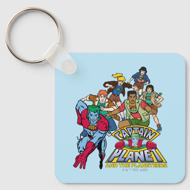 Captain Planet & the Planeteers Group Logo Graphic Key Ring (Front)