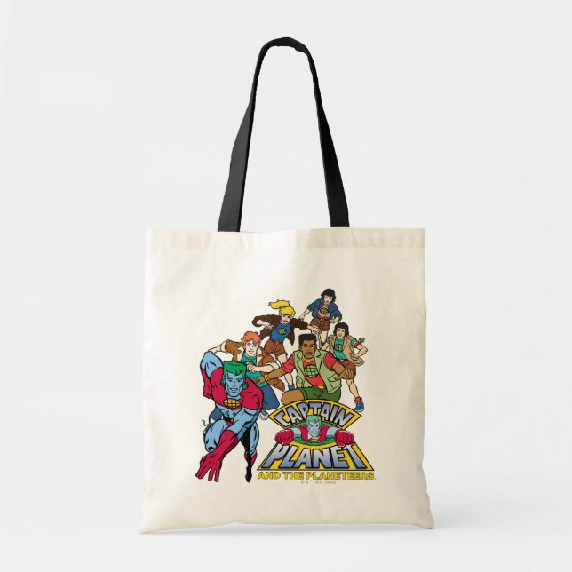 Captain Planet & the Planeteers Group Logo Graphic Tote Bag (Front)