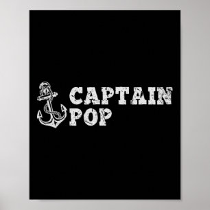 Captain Pop Sailing Boating Vintage Boat Anchor Fu Poster