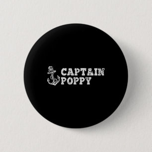 Captain Poppy Sailing Boating Vintage Boat Anchor 6 Cm Round Badge
