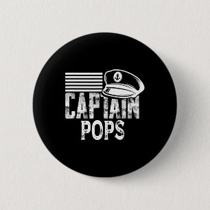 Captain Pops - Sailing Captain Hat Boat Owner Boat 6 Cm Round Badge