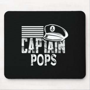 Captain Pops - Sailing Captain Hat Boat Owner Boat Mouse Pad