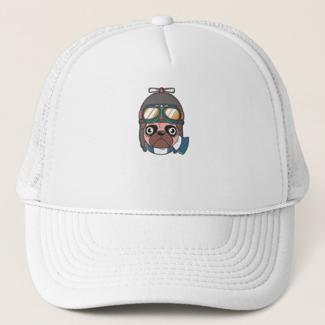 Captain Pug Trucker Hat (Front)