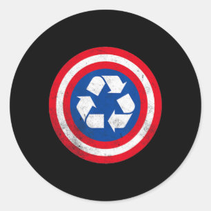 Captain Recycle Earth Day 1 Classic Round Sticker