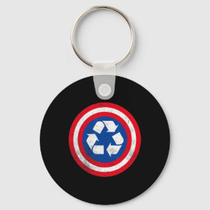 Captain Recycle Earth Day 1 Key Ring