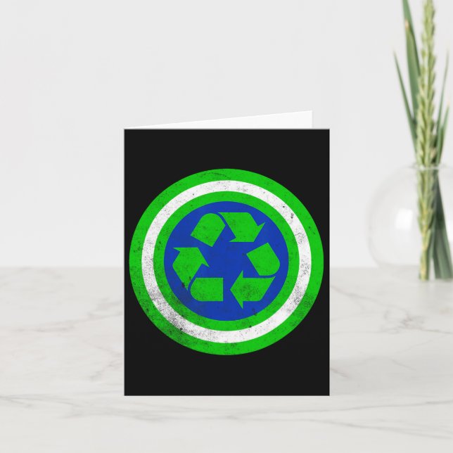 Captain Recycle Earth Day  Card (Front)