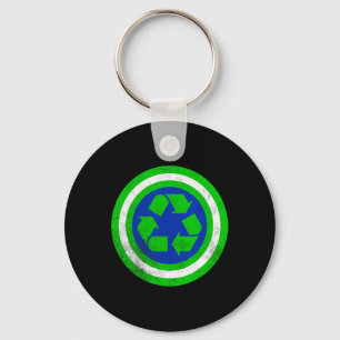 Captain Recycle Earth Day  Key Ring
