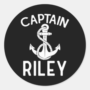 Captain Riley Sailing Yacht Boating Boat Ship Classic Round Sticker