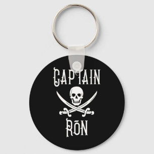 Captain Ron Personalised Pirate Skull Boating  Key Ring