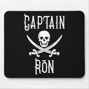 Captain Ron Personalised Pirate Skull Boating Mouse Pad