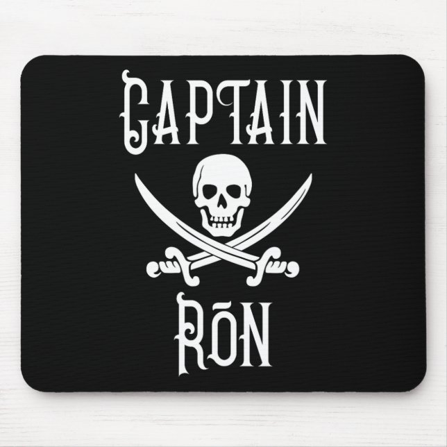 Captain Ron Personalised Pirate Skull Boating  Mouse Pad (Front)