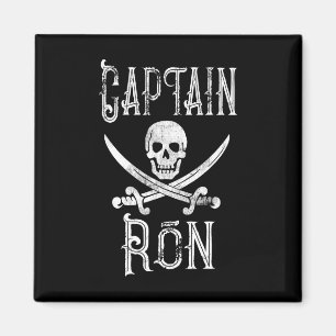 Captain Ron Vintage Personalised Pirate Boating Magnet