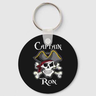 Captain Ron Vintage Personalised Pirate Boating Pi Key Ring