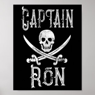 Captain Ron Vintage Personalised Pirate Boating Poster