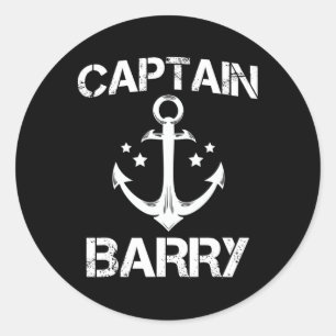 Captain Rry Funny Birthday Personalised Surname Cl Classic Round Sticker
