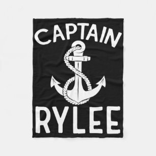 Captain Rylee Anchor Boat Boating Yacht Ship Fleece Blanket