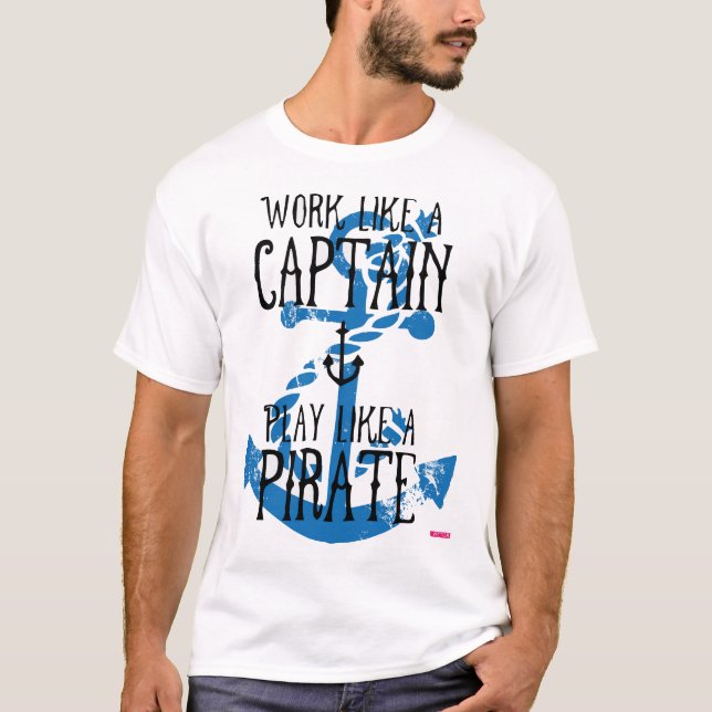 Captain’s Code – Work Hard, Play Wild Tee for Men (Front)