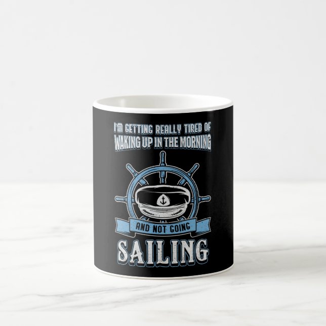 Captain Sail Boat Sailing Sea Sailor Gift Idea Coffee Mug (Center)
