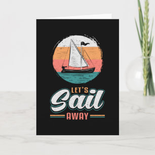 Captain Sail Boat Sailor Sailing Retro Gift Idea Card