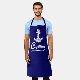 Captain Sailboat Anchor Nautical Design Apron