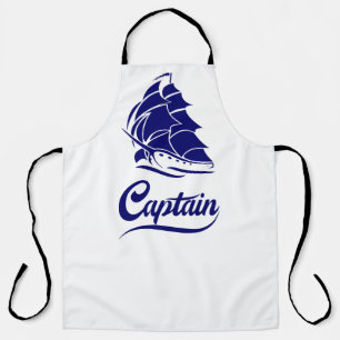 Captain Sailboat Anchor Nautical Design Apron