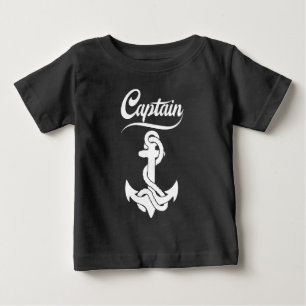 Captain Sailboat Anchor Nautical Design Baby T-Shirt