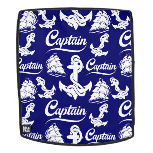Captain Sailboat Anchor Nautical Design Backpack