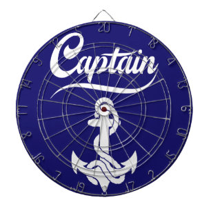 Captain Sailboat Anchor Nautical Design Dartboard