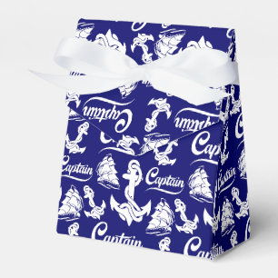Captain Sailboat Anchor Nautical Design Favour Box