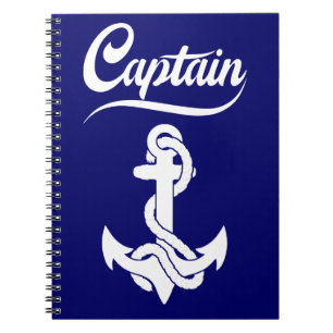 Captain Sailboat Anchor Nautical Design Notebook
