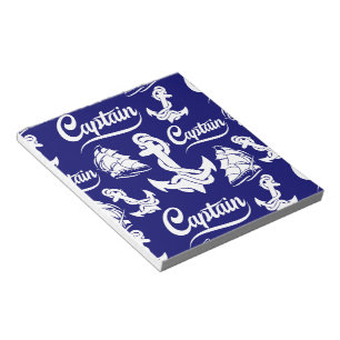 Captain Sailboat Anchor Nautical Design Notepad