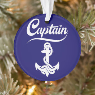 Captain Sailboat Anchor Nautical Design Ornament