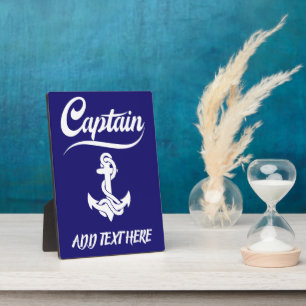 Captain Sailboat Anchor Nautical Design Plaque