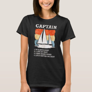 Captain Sailing Boat Boaters Sailor Captain T-Shirt
