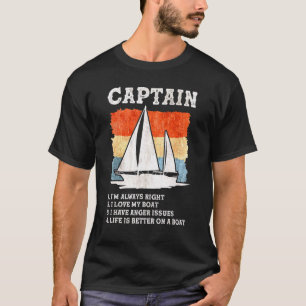 Captain Sailing Boat Boaters Sailor Captain T-Shirt