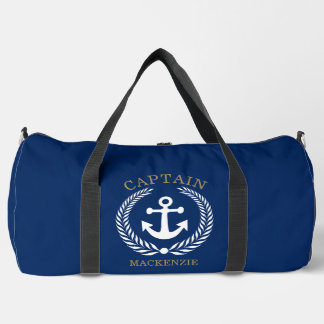 Captain Sailor Personalised Anchor Duffle Bag
