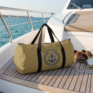 Captain Sailor Personalised Anchor  Duffle Bag