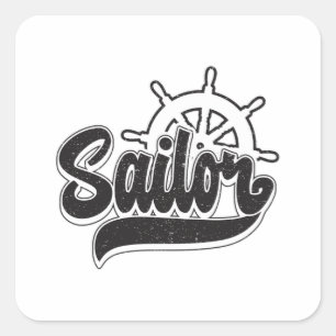 Captain Sailor Sail Boat Sea Sailing Funny Gift Square Sticker