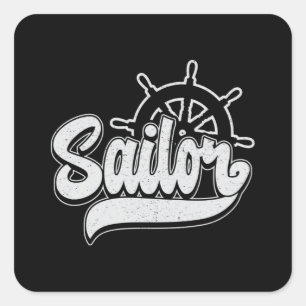 Captain Sailor Sail Boat Sea Sailing Gift Idea Square Sticker