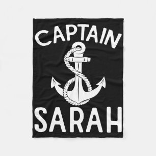 Captain Sarah Anchor Boat Yacht Boating Ship Fleece Blanket