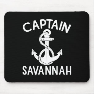Captain Savannah Yacht Boating Ship Anchor Boat Mouse Pad