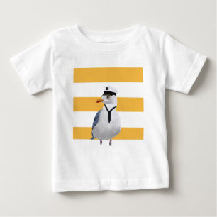 Captain Seagull Yellow Stripes Baby T-Shirt