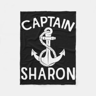 Captain Sharon Anchor Ship Yacht Boating Boat  Fleece Blanket