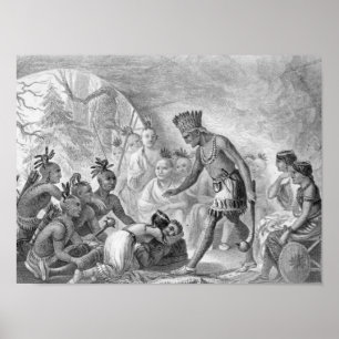 Captain Smith rescued by Pocahontas Poster